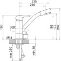 Смеситель AquaGranitEx C-6040 для кухонной мойки, зеленый