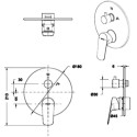 Смеситель Bravat Rhein PB8429564BW-2-ENG для ванны с душем
