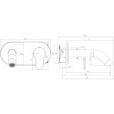 Смеситель Elghansa Roundline 14R0783-Black С ВНУТРЕННЕЙ ЧАСТЬЮ, для раковины