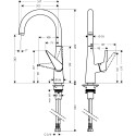 Смеситель Hansgrohe Talis M51 72816800 для кухонной мойки, сталь