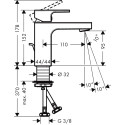 Смеситель Hansgrohe Vernis Shape 71568000 для раковины, хром