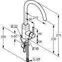 Смеситель Kludi Bozz 428030576 для кухонной мойки