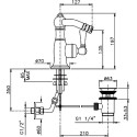 Смеситель Nicolazzi Cinquanta 3453CR76C для биде, с д/к, хром