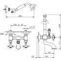 Смеситель Nicolazzi Tradizionale 1402CR70 для ванны с душем, хром