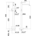 Смеситель Paffoni Light LIG032CR напольный