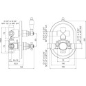 Термостат Cezares Margot VDIM2-T-01-Bi С ВНУТРЕННЕЙ ЧАСТЬЮ