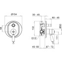 Термостат Migliore Oxford ML.OXF-6378.BI.DO С ВНУТРЕННЕЙ ЧАСТЬЮ, для ванны с душем, золото