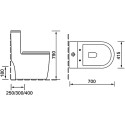 Унитаз-моноблок SantiLine SL-5019МB безободковый, с микролифтом