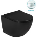 Унитаз подвесной SantiLine SL-5018B безободковый, с микролифтом