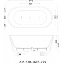 Акриловая ванна Art&Max AM-520-1695-795