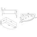 Акриловая ванна Bas Сагра 160 см L с г/м + средство
