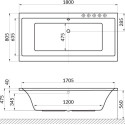 Акриловая ванна Excellent Pryzmat 180x80