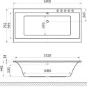 Акриловая ванна Excellent Pryzmat Slim WAEX.PRY16S.LINE 160х75