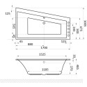 Акриловая ванна Excellent Sfera Slim WAEX.SFP17S.LINE R 170х100 см