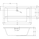 Акриловая ванна Riho Rething Cubic BD8700500000000 R, 160x70