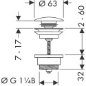 Донный клапан для раковины Hansgrohe 50100000 Push-Open