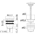 Донный клапан для раковины Paffoni ZSCA050ST