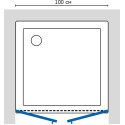 Душевая дверь в нишу GuteWetter Lux Door GK-002 100 см стекло бесцветное, фурнитура хром