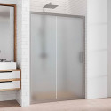 Душевая дверь в нишу Kubele DE019D2-MAT-MT 140 см, профиль матовый хром