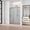 Душевая дверь в нишу Kubele DE019D2-MAT-MT 140 см, профиль матовый хром