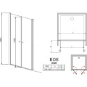 Душевая дверь в нишу Radaway EOS DWD 120 прозрачное стекло