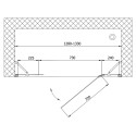 Душевая дверь в нишу Vegas Glass AFP-F 130 08 01 R профиль глянцевый хром, стекло прозрачное