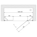 Душевая дверь в нишу Vegas Glass AFP-F 140 08 01 R профиль глянцевый хром, стекло прозрачное