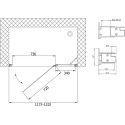 Душевая дверь в нишу Vegas Glass AFP 120 08 02 R профиль глянцевый хром, стекло шиншилла