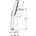 Душевая лейка Grohe Rainshower SmartActive 130 Cube 26582A00 темный графит