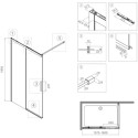 Душевая перегородка RGW Walk In WA-13-B 160x195, профиль матовый черный