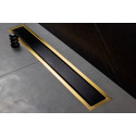 Душевой лоток Pestan Confluo Premium Gold Black Glass Line 450 черное стекло/позолоченная сталь