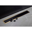 Душевой лоток Pestan Confluo Premium Gold Black Glass Line 450 черное стекло/позолоченная сталь