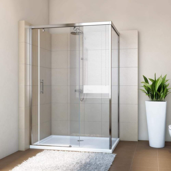 Душевой уголок GuteWetter Slide Rectan GK-863B правая 120x80 см стекло бесцветное, профиль хром