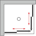 Душевой уголок GuteWetter Slide Square GK-864 80x80 см стекло бесцветное, профиль хром