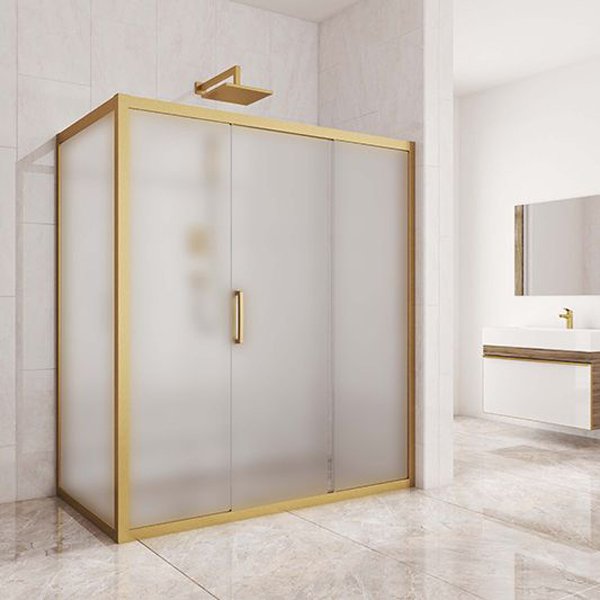 Душевой уголок Kubele DE019R3-MAT-BR 140х90 см, профиль бронза