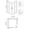 Душевой уголок Niagara Nova NG-6606-08 90x90, четверть круга