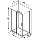 Душевой уголок Ravak BLDZ2 90х80, Transparent, профиль хром
