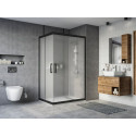 Душевой уголок STWORKI Карлстад DE019RC90120200 120x90 см профиль черный матовый, стекло матовое