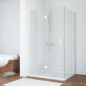 Душевой уголок Vegas Glass AFA-F 110*80 01 01 L профиль белый, стекло прозрачное