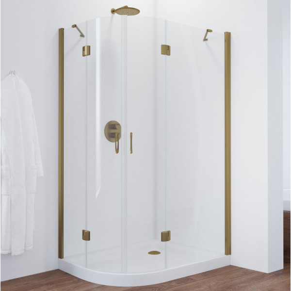 Душевой уголок Vegas Glass AFS-F 110*100 05 01 R профиль бронза, стекло прозрачное