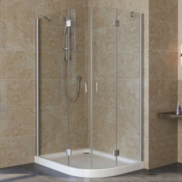 Душевой уголок Vegas Glass AFS-F Lux 110*100 07 01 L профиль матовый хром, стекло прозрачное