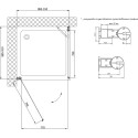 Душевой уголок Vegas Glass EP-Fis 90 07 10 L профиль матовый хром, стекло сатин