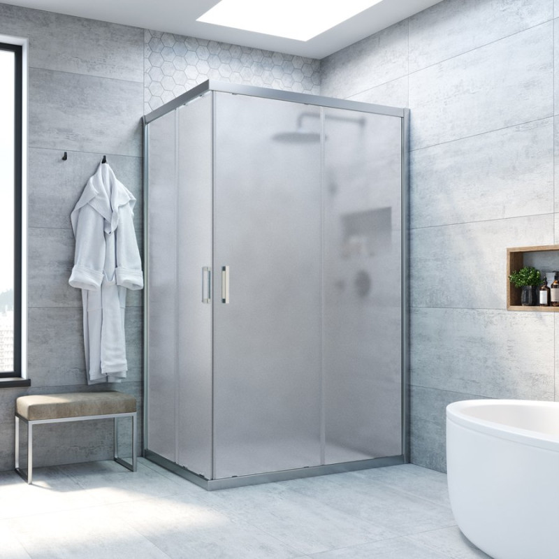 Душевой уголок Vegas Glass ZA-F Novo 110*100 07 10 профиль матовый хром, стекло сатин