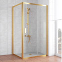 Душевой уголок Vegas Glass ZP+ZPV 100*100 09 01 профиль золото, стекло прозрачное
