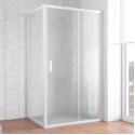 Душевой уголок Vegas Glass ZP+ZPV 100*80 01 02 профиль белый, стекло шиншилла