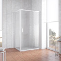 Душевой уголок Vegas Glass ZP+ZPV 100*80 01 02 профиль белый, стекло шиншилла