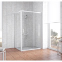 Душевой уголок Vegas Glass ZP+ZPV 130*70 01 01 профиль белый, стекло прозрачное