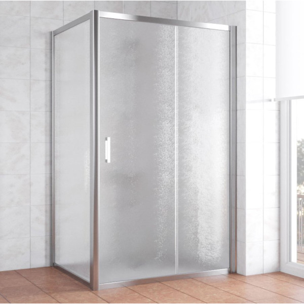 Душевой уголок Vegas Glass ZP+ZPV 130*70 08 02 профиль глянцевый хром, стекло шиншилла