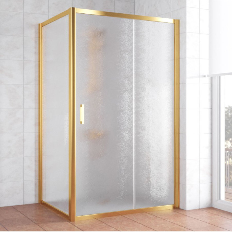 Душевой уголок Vegas Glass ZP+ZPV 130*70 09 02 профиль золото, стекло шиншилла