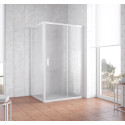 Душевой уголок Vegas Glass ZP+ZPV 130*90 01 02 профиль белый, стекло шиншилла